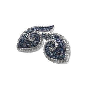1.61 Cttw Round Cut White & Multi Color Natural Diamond Stud <b>Earrings</b> for Women in 925 Sterling Silver, Push <b>Back</b>, Prong Setting - Product Image 2