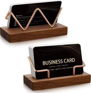 Premium Wooden Business <b>Card</b> Holder | Solid Wood Desk <b>Card</b> Stand | Corporate <b>Office</b> Gift - Product Image 2
