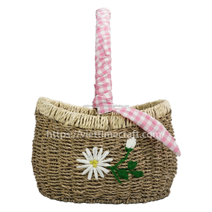 Customized Wicker Seagrass <b>Picnic</b> <b>Hamper</b> with Handle, Gift <b>Hamper</b> With Canvas Handle, Vintage Style <b>Picnic</b> Carry <b>Basket</b> - Product Image 3