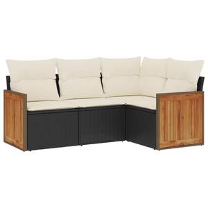 Conjunto de Sofás para Patio en Crema Negra, Muebles de Exterior Elegantes para Entretenimiento Confortable - Product Image 2