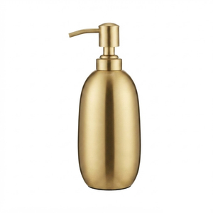 Dispensador de Jabón Dorado Martillado con Base de Mármol, Bomba de Latón Resistente al Óxido, Botella para Líquido o Loción, Decoración para Baño y Cocina - Product Image 4