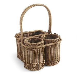 Premium Handmade Rattan Utensil Organizer With Carry Handle For Buffet Catering Restaurant And Home Kitchen - Product Image 1