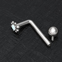 Piercing en Titane G23 pour Clitoris Vertical avec Opale, Barbell en L, Barbell VCH, Piercing VCH, Bijou Clitoridien