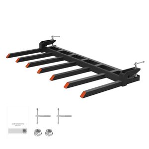 Forche a 7 Denti per Escavatore, Capacità di Carico 4560 libbre, Forche per Pallet Resistenti, Pinza da 68,5 pollici, Forche per Detriti, Benna - Product Image 1