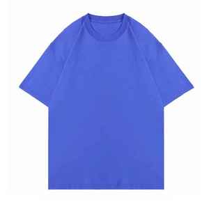 T-shirt pour homme en coton lourd à col rond et manches courtes, coupe ample, couleur unie, avec logo personnalisé, idéal pour l'été - Product Image 6