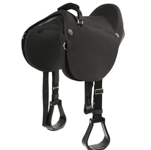Selle d'équitation anglaise artisanale en cuir de haute qualité avec arceau en bois et quincaillerie nickelée pour la course, le trail et le plaisir, avec tapis de selle - Product Image 3