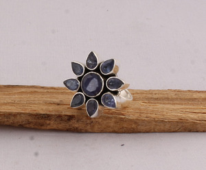 Bague en Iolite Naturelle en Gros, Argent Sterling 925, Bagues Vintage Tendance, Bijoux en Pierre Précieuse Bleu Violet Naturel pour Femme - Product Image 5