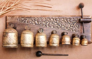 Carillon à vent vintage en métal, clochettes décoratives suspendues, ornement pour la décoration murale de la maison - Product Image 5