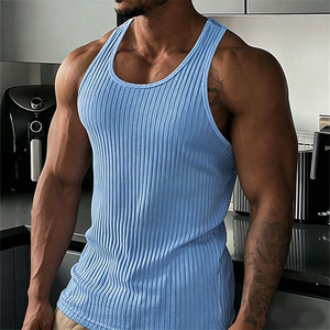 MILIENZ SPORTS APPAREL Camisetas sin mangas de cuello alto para hombre, 100% algodón, corte formal, longitud regular, estilo vintage lavado - Product Image 5