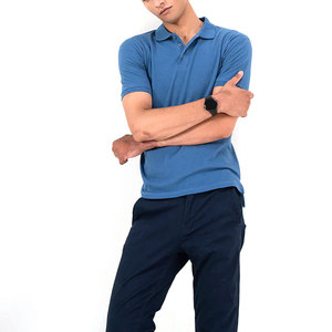 Chemises Polo Homme Vente Directe Usine Meilleure Qualité Chemises Homme Anti-Plis en Coton Biologique 100% Tricoté avec Broderie Logo Personnalisé - Product Image 1