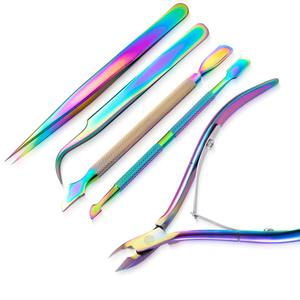 Juego de 5 Piezas de Herramientas de Manicura Profesionales de Acero Inoxidable, Cortaúñas, Empujador de Cutículas, Pinzas para el Cuidado de las Uñas de los Dedos de las Manos y los Pies, Duradero, para Arte de Uñas - Product Image 1