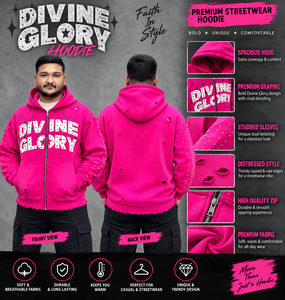 Custom Streetwear <b>Men's</b> <b>Pink</b> Hooded Zip-Up <b>Sweatshirt</b> Oversized Fleece Streetwear Autumn Style Rhinestone Letter Print - Product Image 3