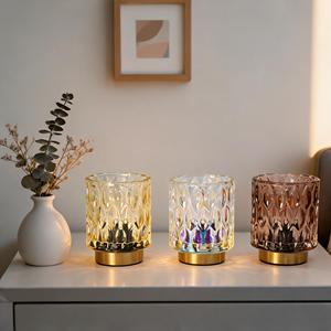 Spotproducten Timer Kleine Draadloze Tafellampen Decoratieve Mini Kristal LED Draadloze Glazen Accentlamp Op Batterijen Werkende Lamp - Product Image 5