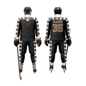 Conjunto de uniforme de hockey sobre hielo transpirable de secado rápido y cómodo personalizado logotipo personalizado 100% poliéster bajo MOQ hecho en alta calidad - Product Image 4