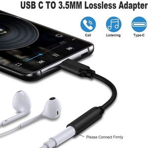Câble <span class=keywords><strong>adaptateur</strong></span> audio tressé en nylon noir de qualité supérieure USB-C vers jack 3,5 mm pour iPhone 17 16 15 Samsung S26 S25 - Product Image 2
