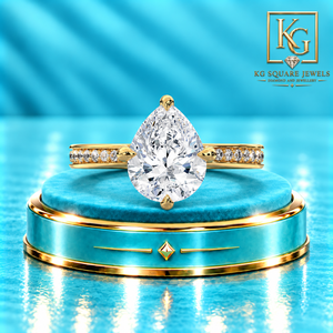 Elegante Anillo de Compromiso con Diamante Cultivado en Laboratorio, Corte Pera, en Oro Rosa, con Certificación IGI, Halo Oculto y Engaste de Puntas - Product Image 1