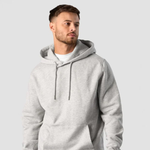 Sweat-shirt à capuche décontracté pour homme, 100% coton, molleton tricoté, coupe classique, couleur unie, avec poche, pour l'automne - Product Image 1