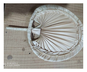 พัดไม้ไผ่ทำมือลายใบปาล์มสไตล์วินเทจสำหรับโปรโมชั่น - Product Image 1