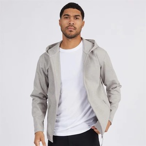 Sweat-shirt à capuche zippé gris pour homme, en molleton de coton, vêtements de sport personnalisés, OEM, vente en gros, fournisseur d'activewear décontracté - Product Image 4