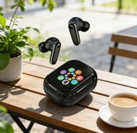 Écouteurs intra-auriculaires à réduction de bruit ANC+ENC avec écran couleur intelligent, contrôle tactile, longue autonomie et résistance à l'eau IPX-4, pour la traduction IA transfrontalière