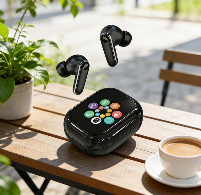 AI Translation Cross-Border New Smart Color Screen ANC+ENC Noise Reduction Touch Control Long Battery Life IPX-4 Earphones
