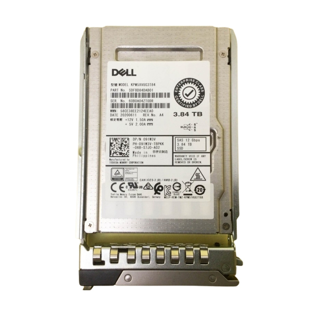 Used in Stock KPM5XVUG3T84 3.84TB SAS Enterprise SSD 12Gb/s 2.5 Inch US Origin for Server Storage