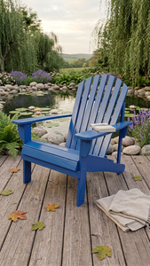 เก้าอี้ไม้ Adirondack สำหรับกลางแจ้ง เฟอร์นิเจอร์สวนสไตล์เรสติก ทนทานต่อสภาพอากาศ ทำจากไม้เนื้อแข็ง รองรับผู้นั่งได้ 1 คน - Product Image 5