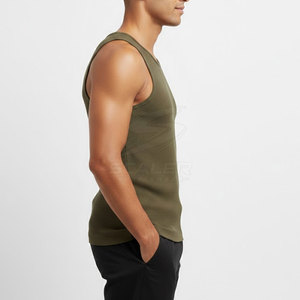 Débardeur pour homme en tricot respirant, couleur unie, sans manches, pour le sport, la remise en forme, l'entraînement et le confort quotidien - Product Image 5