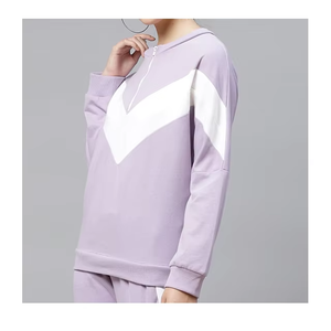 Conjunto Deportivo Color Block para Mujer, Pantalones Largos Casuales con Bolsillos Laterales, Cuello Redondo, Manga Tres Cuartos, Ropa de Primavera - Product Image 3