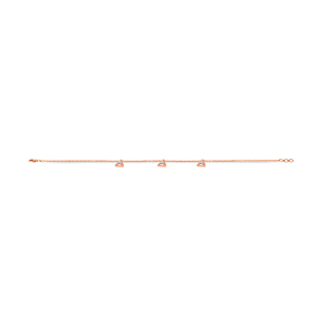 Pulsera de Oro Rosa de 14 Quilates con Colgante de Diamante Triangular para Mujer |   Pulsera Ajustable Delicada y Minimalista |   Joyería de Lujo para el Día a Día - Product Image 2