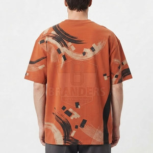 T-shirts amples pour hommes style urbain en coton épais, coupe décontractée, manches larges, t-shirts vierges décontractés, impression personnalisée, vente en gros - Product Image 4