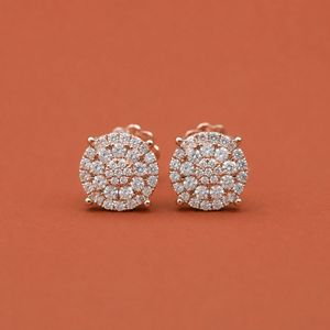 925 Sterling Silver Intricate Round <b>Moissanite</b> Stud Classic Everyday <b>Earrings</b> for Women - Product Image 1