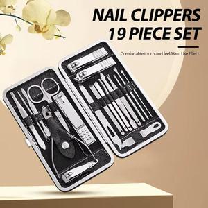 MORJE Surgical 19 in 1 Stainless Steel Nail Kit Portable Manicure Set with <b>Case</b> Classic Style for Adults - Product Image 3