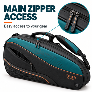 Bolsa personalizada para raqueta de squash con bolsillos con cremallera y asa acolchada cómoda, bolsa deportiva personalizada Rexfit para raqueta. - Product Image 2