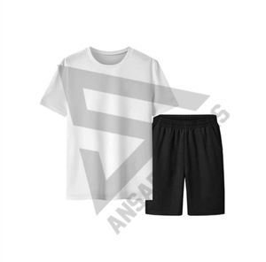 Nuevo Conjunto Corto Personalizado con Logotipo para Hombre, 100% Algodón Transpirable, Camiseta de Manga Corta y Pantalones Cortos, Conjunto de 2 Piezas - Product Image 2