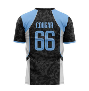 Camiseta de Fútbol para Hombre Cougar, Cuello en V, Manga Corta, Estampado Sublimado, Poliéster que Absorbe la Humedad, Corte Regular para Adultos - Product Image 2