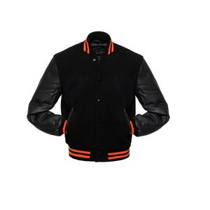 Chaqueta Bomber Casual de Satén Negro Personalizada al por Mayor para Hombre, con Logo Bordado y Parches, MOQ Bajo, Lana/Viscosa, para Otoño - Product Image 5