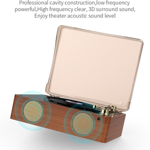 Factory Custom Vintage Mini <b>Record</b> <b>Player</b> Turntable Built In Dual Stereo <b>Speaker</b> Portable Wooden Phonograph With Dust Cover For - Product Image 5
