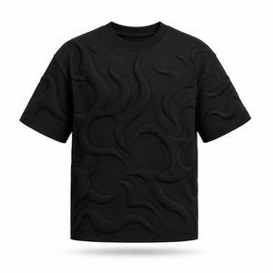 เสื้อยืดโอเวอร์ไซส์ผ้าฝ้าย 100% พิมพ์ลายนูน 3 มิติ แบบสั่งทำ |   เสื้อผ้าสตรีทแวร์ระดับพรีเมียมพร้อมคุณสมบัติแห้งเร็วและกันยับ - Product Image 1