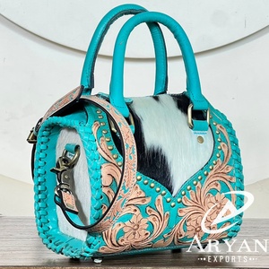 Aryan Exports – Sacs à main Speedy tendance en cuir véritable, motif floral, faits à la main, en cuir de vachette, pour femme - Product Image 1