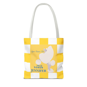 Sac fourre-tout Sigma Gamma Rho SGRHO, cadeau, vêtements, cadeau de probatiate, sac de voyage en toile jaune à carreaux avec nom personnalisé - Product Image 6