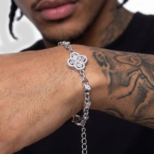 Chaîne élégante de style hip-hop, charme en argent sterling 925, perle d'eau douce, diamant moissanite, bijoux de luxe pour homme, scintillant - Product Image 3