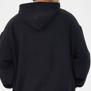 Sweat à capuche oversize en molleton 100 % coton de haute qualité, style streetwear, épais, anti-boulochage, 500g, épaules tombantes, avec poche, pour homme - Product Image 4