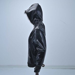 Veste matelassée unisexe d'hiver de haute qualité, en cuir véritable, à capuche, coupe-vent, légère, élégante, tendance, de luxe, vente en gros - Product Image 3