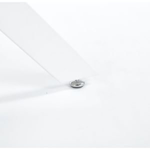 Modern White <b>Square</b> <b>Dining</b> <b>Table</b> with Cross Metal Leg Tempered <b>Glass</b> Space Saving for Kitchen & Living Room 9' - Product Image 6