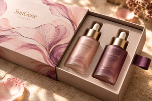 Caja de embalaje con cinta y cajón para el sérum Custom Petal Current Serum Duo - Product Image 4