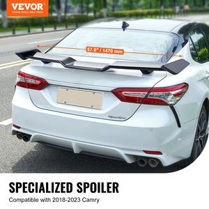 Alettone da 57.9 pollici Spoiler auto ad alta resistenza ABS vernice da forno nero lucido alettone posteriore compatibile 2018-2023 Spoiler auto - Product Image 2