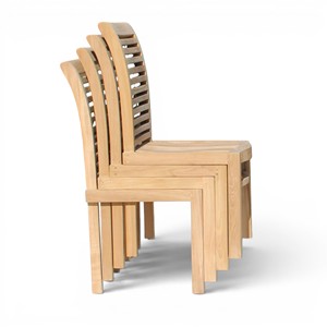Chaise de salle à manger en bois sans accoudoirs de qualité commerciale, vente en gros directe d'usine, dossier à lattes, pour projets de restaurants et hôtels, mobilier sur mesure - Product Image 5