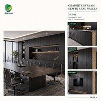 Panneau de bois aggloméré orienté (OSB) mélaminé Jinbase SXT2885 Graphite Stream Elm 18 mm E0 1220x2440 mm pour la conception d'intérieur moderne