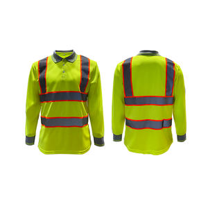 Camisetas Polo de Seguridad de Alta Visibilidad con Logotipo Personalizado, Manga Larga, Reflectantes, de Poliéster, Unisex, para Todas las Temporadas, con Detección de Agujas - Product Image 3